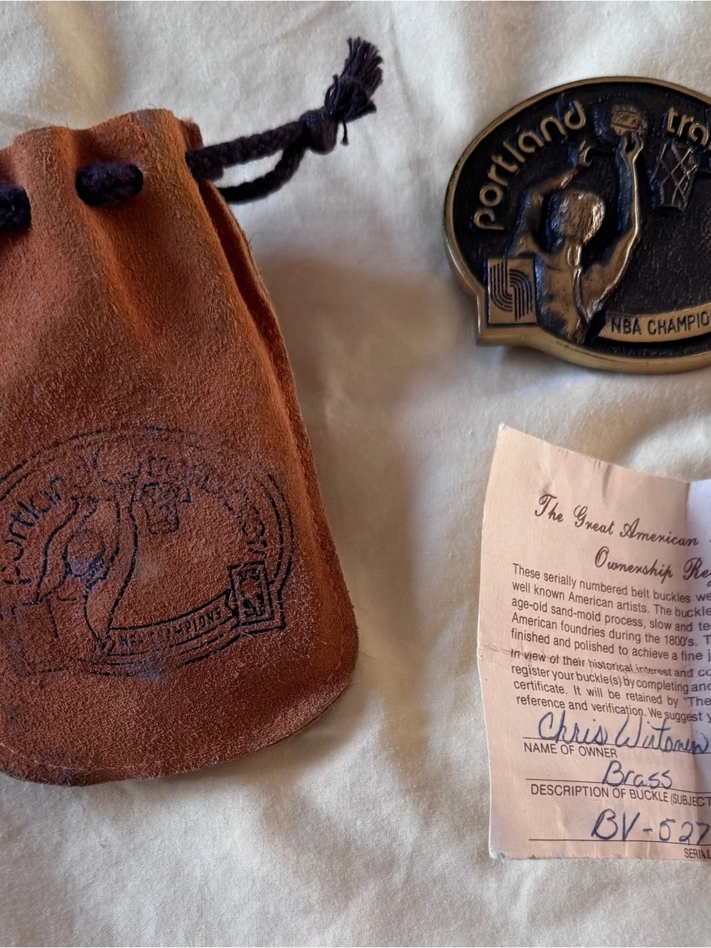 Heritage suede pouch